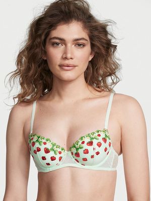 Bra Demi Relleno Ligero con Bordados de Fresa