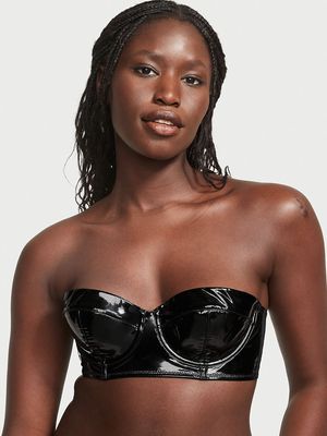 Bra Balconette Strapless de Piel Sintética