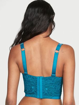 Top Estilo Corset Push-Up de Encaje con Tirantes Brillantes