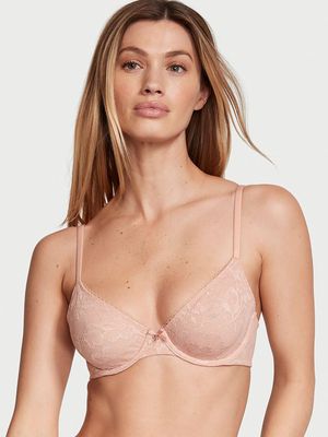 Bra Demi de Encaje Sin Forro con Realce Invisible