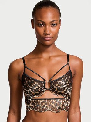 Top de Tiras con Bordado de Leopardo