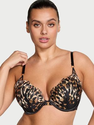 Bra Push-Up con Bordado de Leopardo
