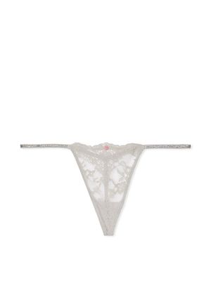 Panty V-String de Encaje con Tiras Brillantes