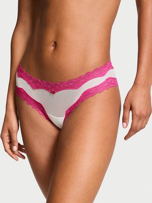 Panty Cheeky de Malla con Ribete de Encaje Tease