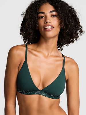 Bralette Triangular de Algodón con Logo