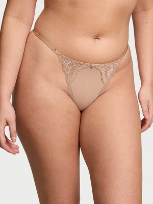 Panty V-String Ajustable con Ribete de Encaje