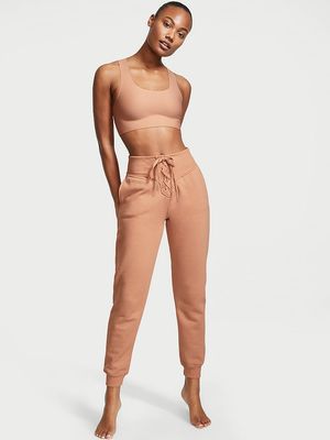 Pants Deportivo de Polar y Algodón con Tiro Alto