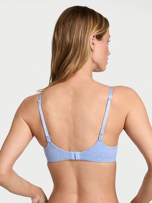 Bra de Algodón Sin Varillas Ligeramente Forrado con Logo y Herraje