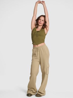 Pants Estilo Cargo con Pierna Ancha de Polar Ivy