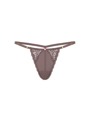 Panty V-String Ajustable con Ribete de Encaje