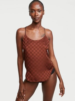 Top Cami de Satén con Espalda Cruzada