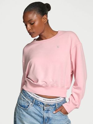 Sudadera Crop Off-Duty Terry con Cuello Redondo