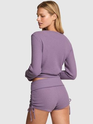 Short Wa⁠ve Knit con Pretina Doblable