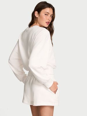 Sudadera Crop Off-Duty Terry con Cuello Redondo