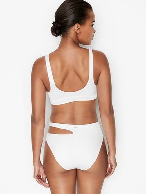 Parte Baja de Bikini Cheeky con Cintura Alta y Recorte Lagos